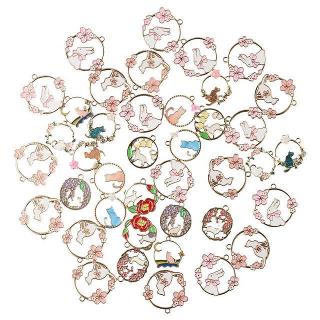 Legierung Katze charms Emaille Regenbogen katzen anhänger  DIY