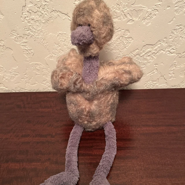 Jellycat Plush Odette Ostrich Stuffed Animal Pink Grey Bird Plush Number 5142