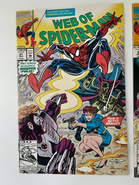 WEB OF SPIDER-MAN Comic Lot of 2 Vol. 1, No. 91 and 92 (Marvel 1992) VERY NICE!! 2