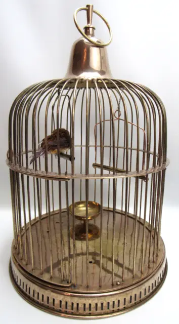 Large Vintage Solid Brass Dome Bird Cage 20" x 12"