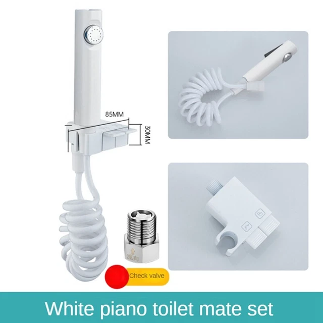 Set Rubinetto Angle 1 In 2 Out Con Spruzzatore Bidet Portatile – Ottone E Acciaio Inox, Pressione Regolabile, Grigio