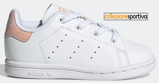 SCARPE BAMBINO/BAMBINA ADIDAS STAN SMITH - EE7596 col. bianco/rosa