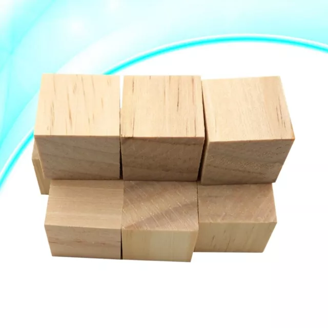 DIY Wooden Blocks - Unpainted Square Craft Wood Pieces