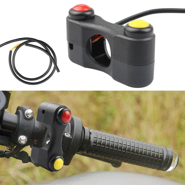 Enhanced Performance Motorcycle Handlebar Mount Switch 2 Button Red/Yellow