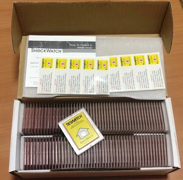 100 x ShockWatch TiltWatch Tipping Monitor Indicator Sticker 27-999-026