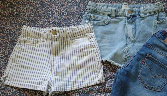 Girls River Island Stripe Shorts, River Island Denim Skort Age 8