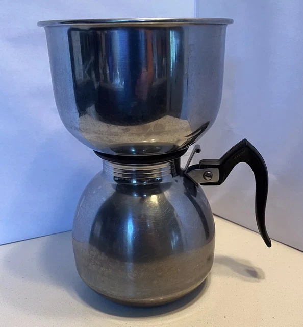 Cory Nicro Mod 468 stainless Vacuum Siphon Coffee Maker Pot Rare Vintage no lid Cory Nicro Mod 468 stainless Vacuum Siphon Coffee Maker Pot Rare Vintage no lid