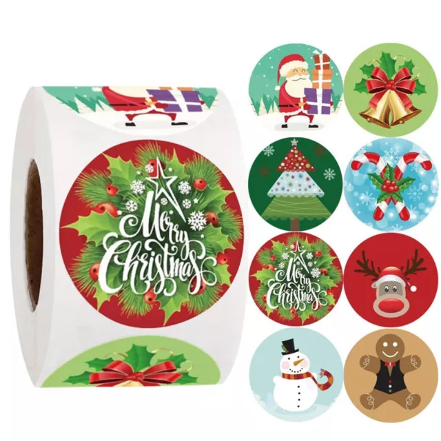 Santa Thank You Label Christmas Sticker Handmade Sticker Card Box Package