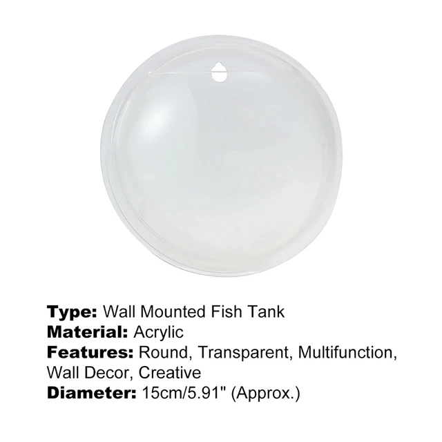 NEW! WALL MOUNTED FISH TANK - BETTA BUBBLE AQUARIUM - WITH Non-trace Nail & Nail 3