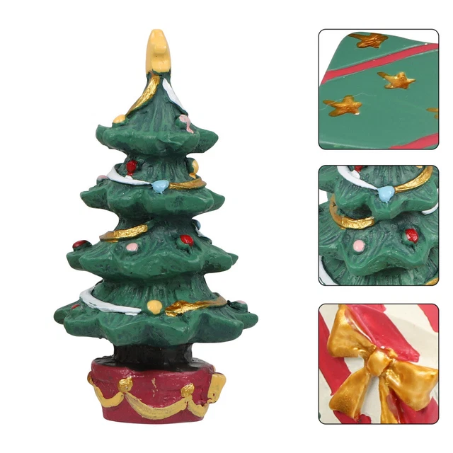 Aquarium Ornaments Resin Xmas Fish Tank Decoration Tree Table Top Small