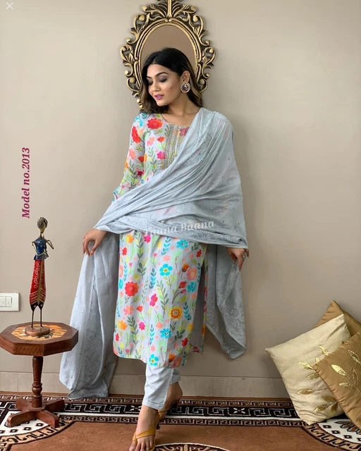 Pakistani style new arrival salwar kurti pant and dupatta for indian women dress