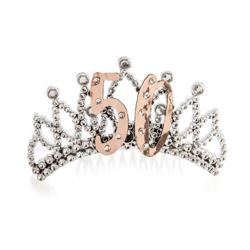 50TH Tiara Oro Rosa e Argento NUOVISSIMA
