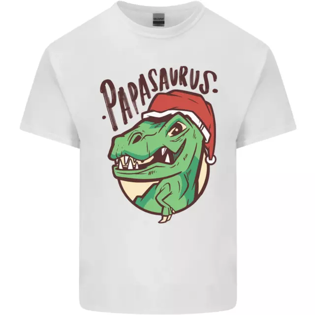 Christmas Papasaurus T-Rex Dinosaur Mens Cotton T-Shirt Tee Top