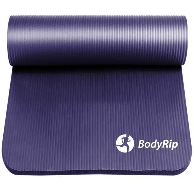 BodyRip Yoga Mat para Pilates Ejercicio Púrpura 15mm NBR Foam Carry Strap Fitness 2