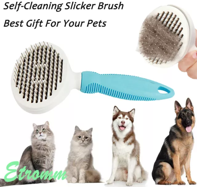 Pet Brush Hair Remover Dog Cat Comb Self Cleaning Slicker Grooming Message Tool