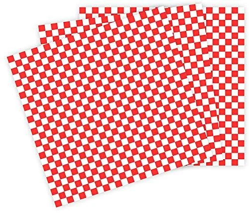 Deli Sandwich Wraps Red & White Checkered Food Wrapping Papers Basket Liners ...
