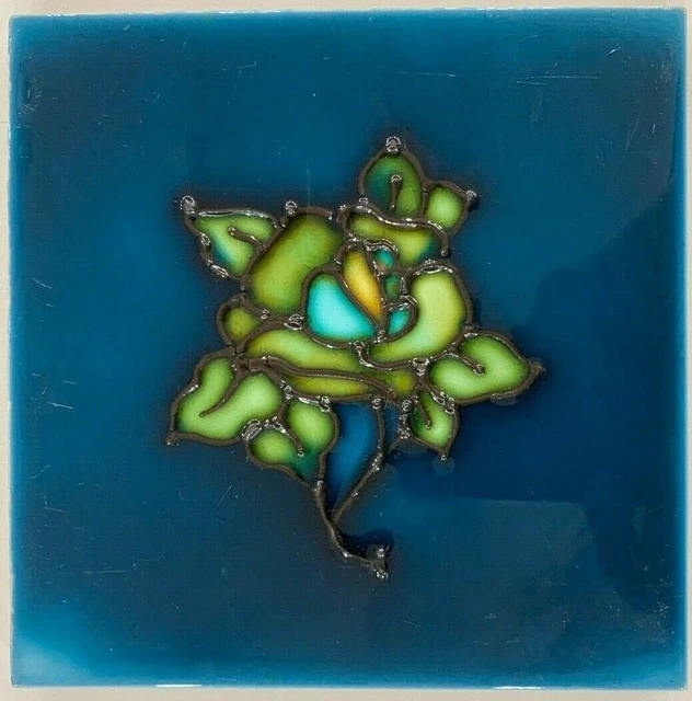 Tubeline Tiles England Antique Rare Vintage Art Nouveau Collectible 6 x 6 Inch