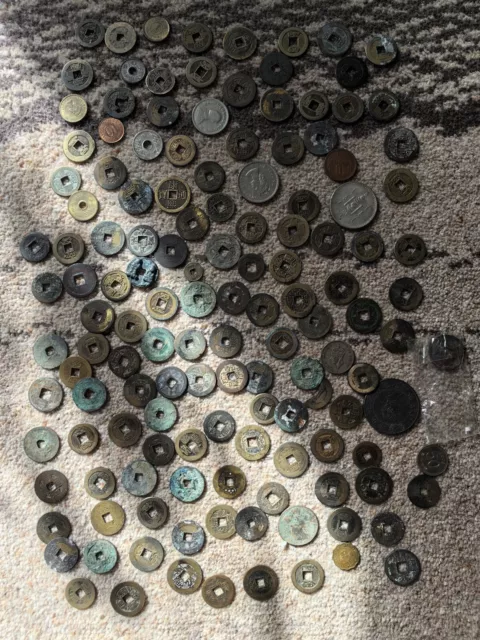 Big Job lot 130+ Chinese Coins, pendant, token, China asia collection antique