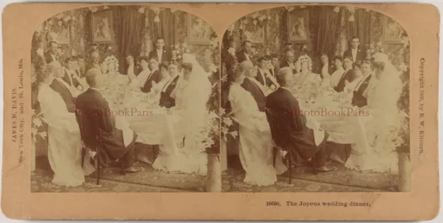 Der Joyeux Dinner Hochzeit -szene Gattung USA Foto Stereo Vintage 1905