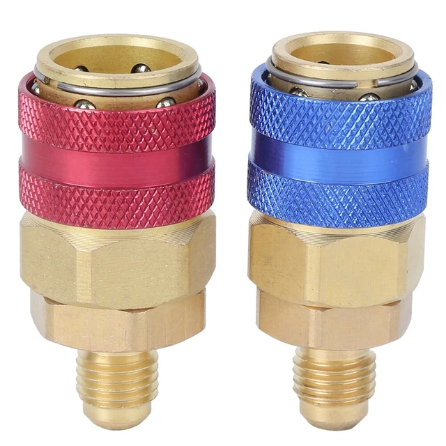02 015 R134A Quick Adapters 1/4 Inch Durable Brass Corrosion Proof Quick