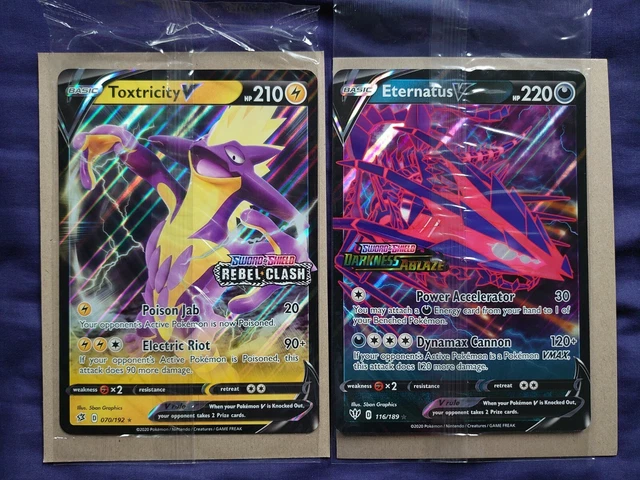POKEMON PROMO CARD - JUMBO TOXTRICITY V & ETERNATUS V bundle  SEALED rebel clash
