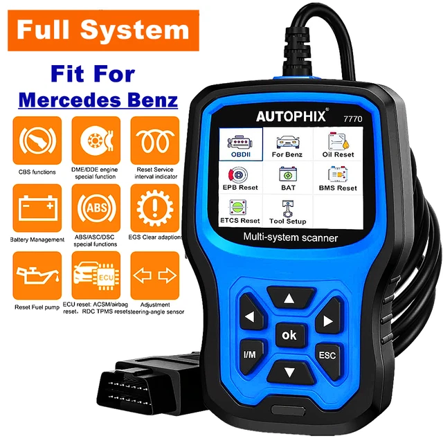 Car Code Reader OBD2 Scanner Fit for Mercedes Benz All System Diagnostic Tool