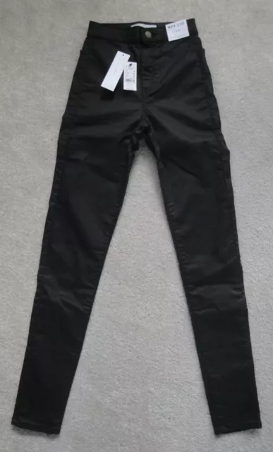 Top Shop 'Joni' Jeans for Women. BNWT. Black Coated. Size W24 L32 or UK4