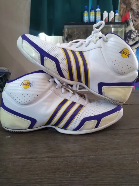 2007 Adidas LAKERS Basketball Shoes💜💛🏀 *KIDS* Size: 6 (WORN/USED‼️)💥🔥 Retro