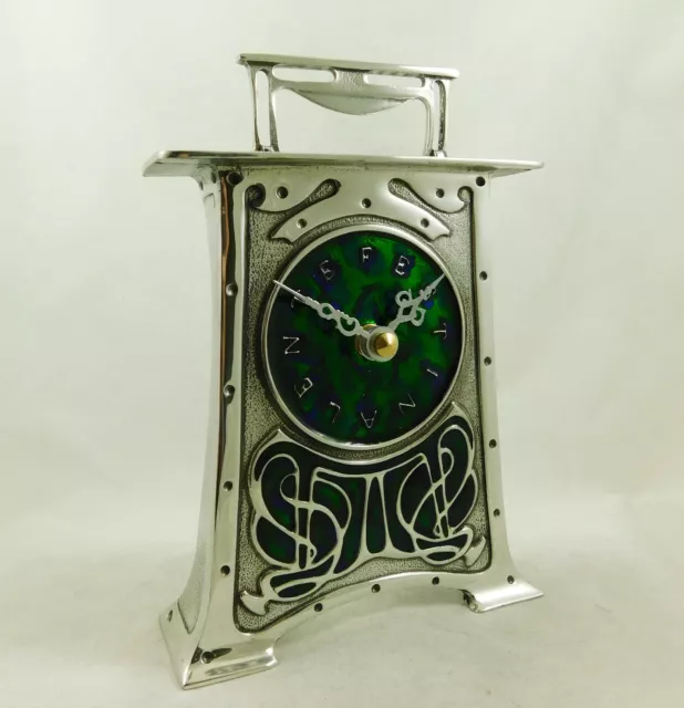 Art Nouveau Style Pewter Clock | Archibald Knox Design | Made in England | AK45