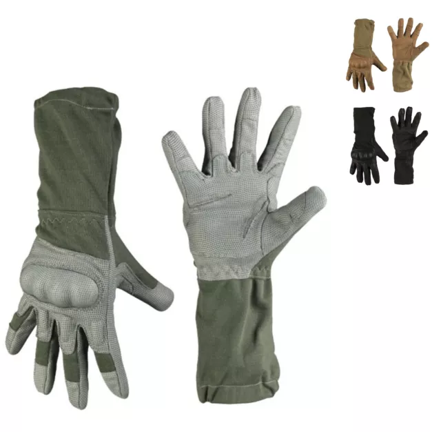 US Tactical Action Gloves FLAMMHEMMEND mit Stulpe BW Einsatzhandschuhe Aramid