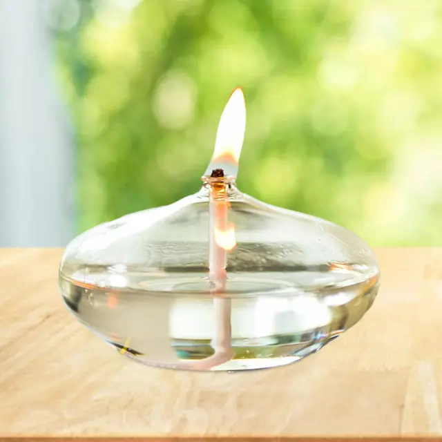 Nachfüllbare Öllampen-Kerzenhalterhülse aus Glas für den Tisch-Desktop im