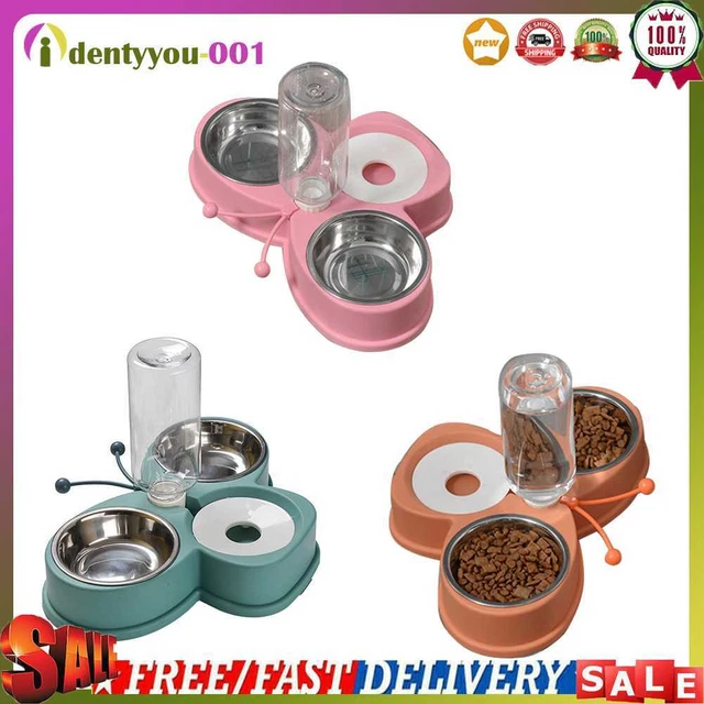 Cat Food Bowl Automatic Feeder Water Dispenser Pet Dog Food Drink Dish Container