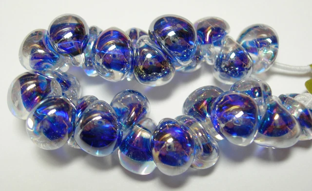Spectacular! Lampworked Boro Glass Teardrop Beads 25 X8