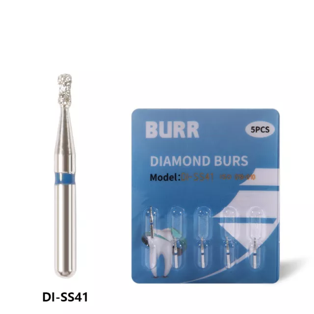 50 X Dental Diamond Burs Medium FG1.6mm Double Inverted Cone Super Short DI-SS41 2