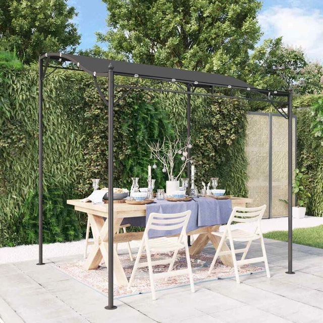 Markise Anthrazit 2x2,3 m 180 g/m² Stoff und Stahl vidaXL
