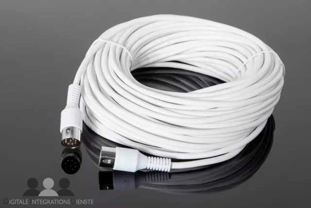 Powerlink Cable 20m Delgado Blanco para Bang & Olufsen Altavoz 8 Pines B&o Beo