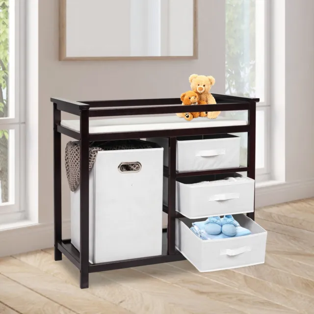 Baby Infant Changing Table Newborn Diaper Station with Pad Nursery Furniture