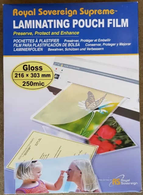 RS Gloss Laminating Pouches 100 x A4 500 Micron