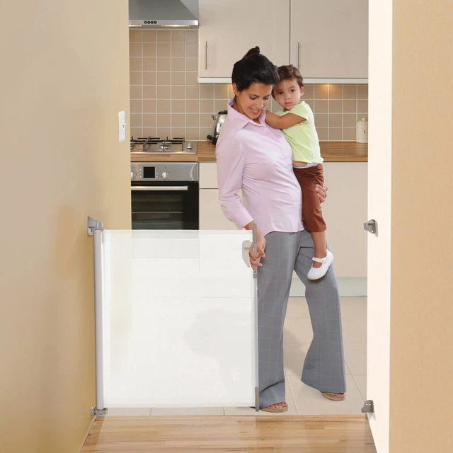 Dream Retractable Hide Away Baby/Pet Safety Gate -White