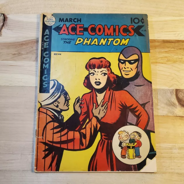 Ace Comics #144 FAIR, 1949 The Phantom Blondie Brick Bradford Racist Art Jungle