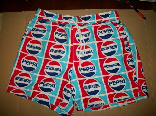MENS PEPSI COLA Swim Trunks Shorts Size L 8.00 PicClick