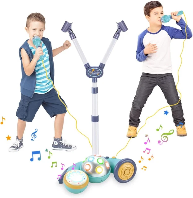 Kids Karaoke Machine with Adjustable Stand and 2 Microphones, Music Sing along w
