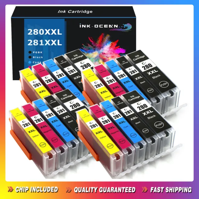 Ink Cartridges for Canon PGI-280 XXL CLI-281 XXL PIXMA TS8120 TS8220 TS9120 9520