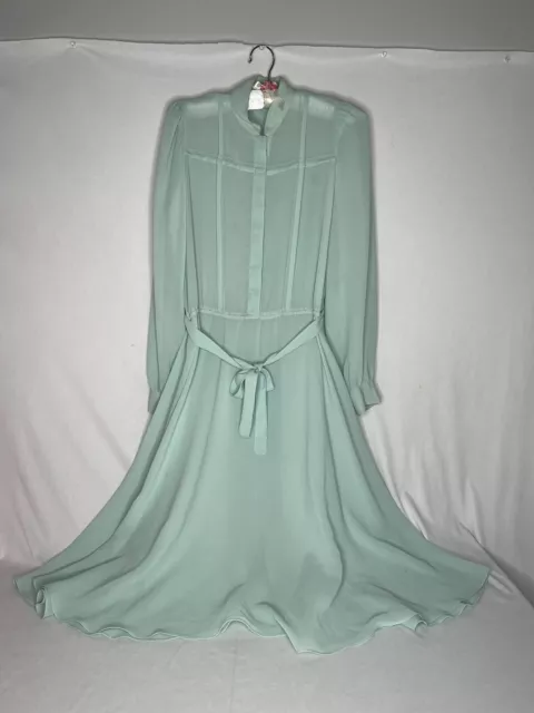 VINTAGE HANDMADE SEE-THROUGH Sheer Chiffon Mint Green Dress Nightgown ...