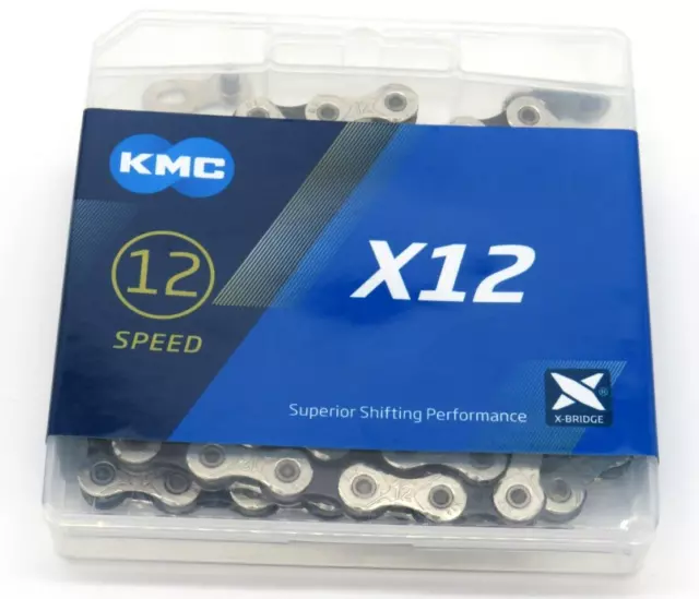 KMC 12-Gang Kette X12-126 Glied schwarz/silber X-Brücke - Ref: SH