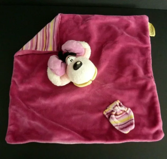 W5. Doudou Plat Diddlina Diddl La Souris Rose Violet Raye Poche Mouchoir - Ttbe