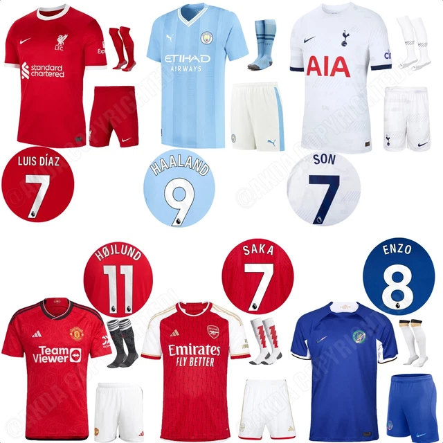 2023-24 Boys Kids Xmas Kits Girls 23/24 Mens Strip Kid Kit Shorts+Shirt+Socks UK