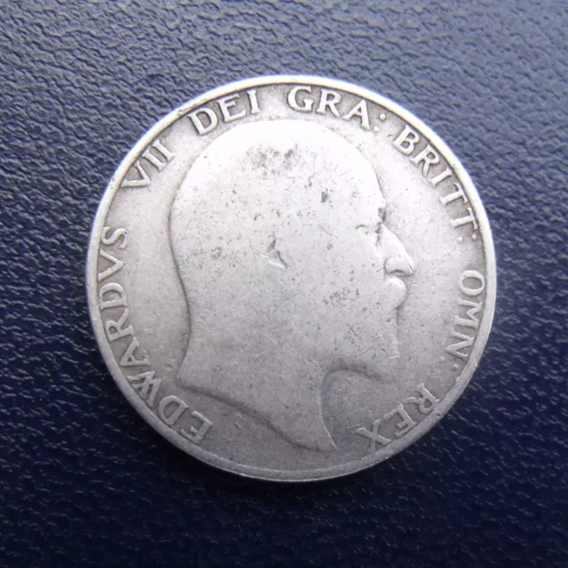1902 Edward VII silver One Shilling coin good clear condition 2