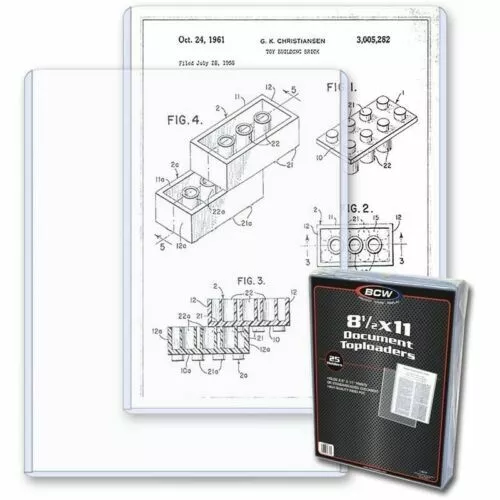 5 BCW 8.5x11 Photo / Print Hard Plastic Topload Holders Rigid Protector Sleeves