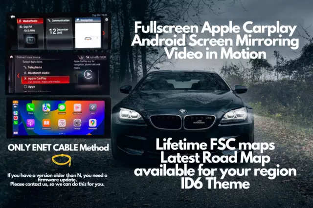 BMW Fullscreen Carplay Screen Mirroring VideoinMotion FSC ID6 Road Map